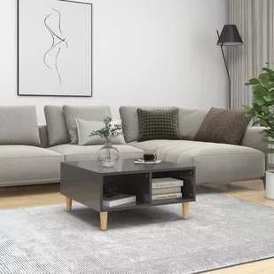 VidaXL Lumarko Stolik kawowy, szary, wysoki połysk, 60x60x30 cm, płyta wiórowa 805985 - Ławy i stoliki kawowe - miniaturka - grafika 1