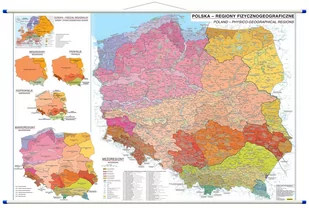 Polska - Regiony Fizycznogeograficzne Mapa Ścienna, 1:700 000, Compass - Mały naukowiec - miniaturka - grafika 1