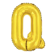 Balony i akcesoria - Litera Balon foliowy Złote Litery Alfabet 40cm - Q - miniaturka - grafika 1