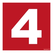 Systemy ekspozycyjne i znaki informacyjne - BC024 LICZBA 4, TS - PŁYTA TD FOTOLUMINESCENCYJNA; (350X350MM) - miniaturka - grafika 1