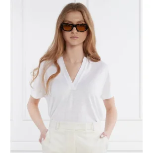 BOSS Bluzka Enelina | Regular Fit | z dodatkiem lnu - Bluzki damskie - miniaturka - grafika 1