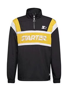 Starter Black Label Męska kurtka z zamkiem błyskawicznym w stylu retro, czarny/złoty/biały, XXL - Kurtki męskie - miniaturka - grafika 1
