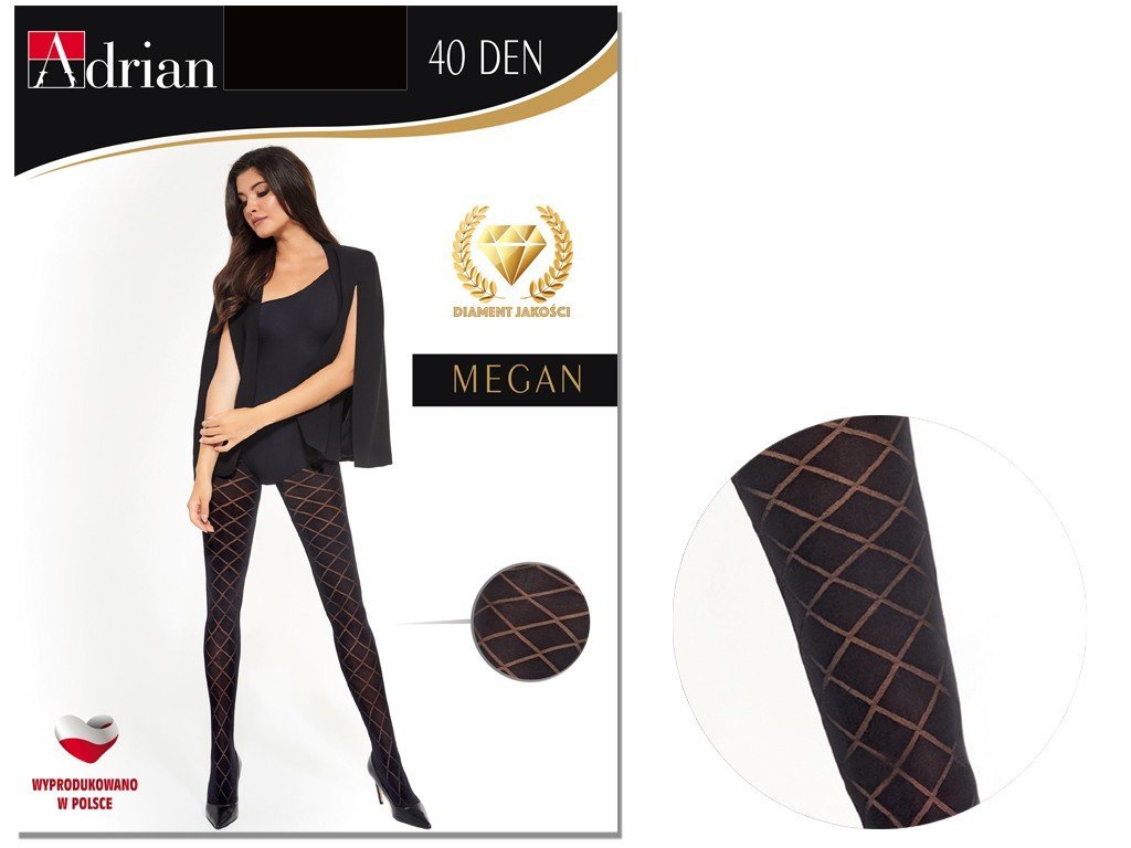 Rajstopy W Kratę 40 Den Megan Adrian Nero 3
