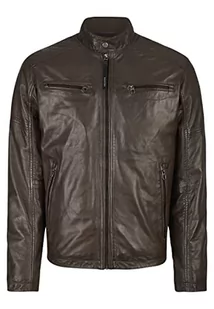 Daniel Hechter Męska kurtka Leather-Blouson, czarno-brązowy, 50 - Kurtki męskie - miniaturka - grafika 1