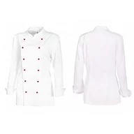 Kurtki damskie - BP 1542-400-21-44, damska kurtka szefa kuchni, długi rękaw z mankietami 215,00 g/m², mieszanka tkaniny, biała, 18 - miniaturka - grafika 1