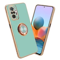 Etui i futerały do telefonów - Pokrowiec Do Xiaomi RedMi NOTE 10 PRO Etui w Glossy Turkus - Złoto magnetycznym Obudowa Case Cover Ochronny Cadorabo - miniaturka - grafika 1