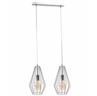Lampy sufitowe - KET LAMPA wisząca  industrialna OPRAWA metalowy ZWIS druciaki srebrne KET667 - miniaturka - grafika 1