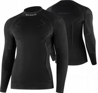 Bluzy sportowe męskie - Brubeck LS1666M Bluza męska EXTREME MERINO czarny S - miniaturka - grafika 1