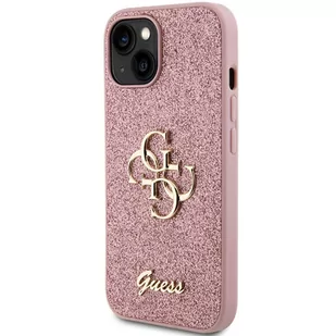 Guess GUHCP15SHG4SGP iPhone 15 6.1" różowy/pink hardcase Glitter Script Big 4G - Etui i futerały do telefonów - miniaturka - grafika 2