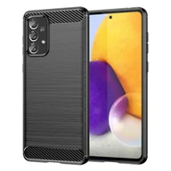 Etui i futerały do telefonów - Elastyczne etui pokrowiec na Samsung Galaxy A73 Carbon Case - czarny - miniaturka - grafika 1