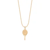 Naszyjniki męskie - Naszyjnik z pozłacaną rakietą do tenisa na cienkim klasycznym łańcuszku - Lilou - miniaturka - grafika 1