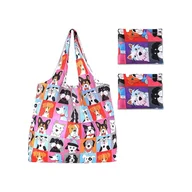 Torby i wózki na zakupy - 2-częściowa torba na zakupy wielokrotnego użytku, składana torba na zakupy, 46 x 40 cm, lekka torba na zakupy, torebka damska, torby materiałowe - miniaturka - grafika 1