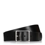 Paski - Męski pasek ze skóry gładki czarny - miniaturka - grafika 1