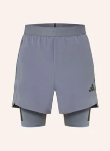 Adidas Szorty Treningowe 2 W 1 Power grau - Spodenki damskie - miniaturka - grafika 1