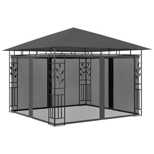 vidaXL Altana ogrodowa z moskitierą, 3x3x2,73 m, antracytowa, 180 g/m - Altany ogrodowe - miniaturka - grafika 1