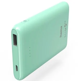 HAMA Power Pack Slim 5HD 5000mAh Zielony - Powerbanki - miniaturka - grafika 1