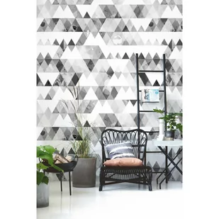 Tapeta flizelinowa Wzór w szare trójkąty 312x219cm - Tapety - miniaturka - grafika 1
