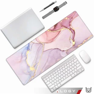 Podkładka na biurko pod myszkę mysz klawiaturę Mata ochronna antypoślizgowa gamingowa XXL 88x40 Alogy Marmur Różowa - Podkładki pod mysz Podkładka na biurko pod myszkę mysz klawiaturę Mata ochronna antypoślizgowa gamingowa XXL 88x40 Alogy Marmur Różowa - Podkładki pod mysz - miniaturka - grafika 20