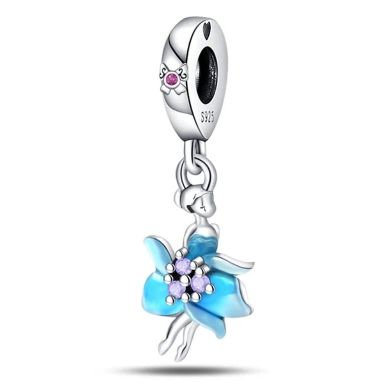 Zawieszka SREBRO 925 Charms koralik Leśna Wróżka i Kwiat
