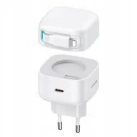 Ładowarki do telefonów - P4Y Ładowarka sieciowa US-CC209 USB-C Lighning 35W biała - miniaturka - grafika 1