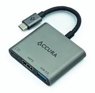 Adaptery i przejściówki - Accura USB-C 3w1 1x USB-C PD 100W 1x USB 3.0 1x HDMI ACC4159 - miniaturka - grafika 1