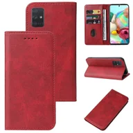 Etui i futerały do telefonów - Do Samsung Galaxy A71 4G Skórzane etui na telefon z magnetycznym zamknięciem Czerwony - miniaturka - grafika 1