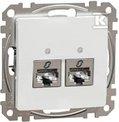 Gniazdka elektryczne - Schneider Electric Gniazdo komputerowe 2xRJ45 kat.6 STP, biały SEDNA DESIGN - miniaturka - grafika 1