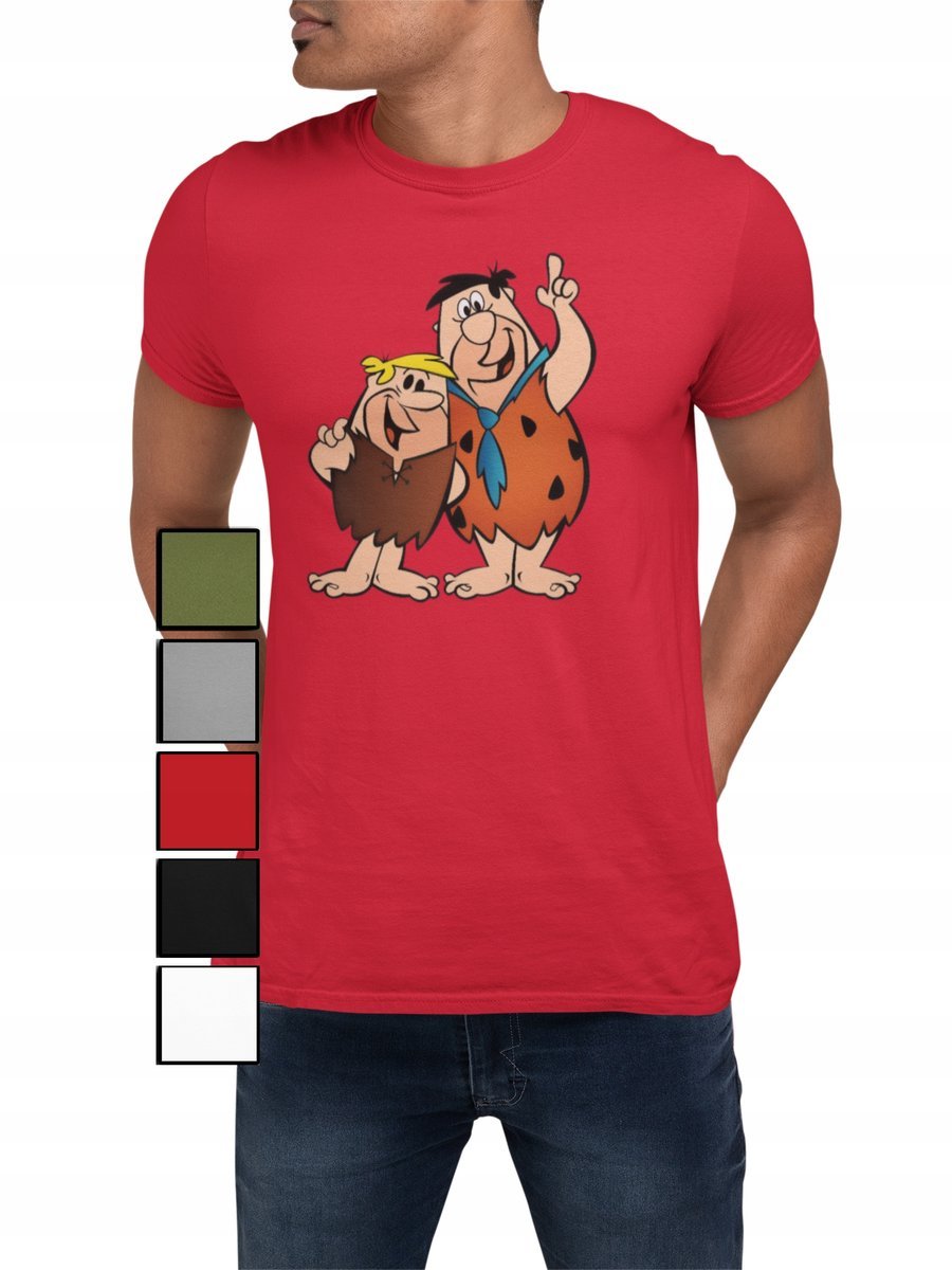 KOSZULKA T-SHIRT MĘSKA Z NADRUKIEM FLINSTON FRED BARNI - XXL