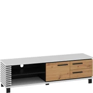 Szafki RTV - Szafka RTV 1D2S LAM-10 Lamir MebloCross Sonoma Jasna / Biały Połysk / Biały Mat - miniaturka - grafika 1