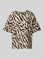 Koszulki i topy damskie - T-shirt z fakturowanym wzorem model ‘LUNA’ - miniaturka - grafika 1