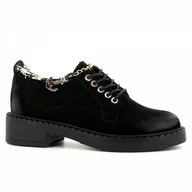 Mokasyny damskie - Czarne półbuty damskie CARINII - Carinii - miniaturka - grafika 1