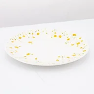 Talerze - Talerz porcelanowy deserowy 19 cm w kaczeńce beżowo-żółty - miniaturka - grafika 1