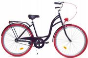 Rowery - Dallas Bike City 26 cali Damski Czarno-czerwony - miniaturka - grafika 1
