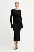 Sukienki - Patrizia Pepe sukienka kolor czarny midi dopasowana 8A1505 J303 - miniaturka - grafika 1