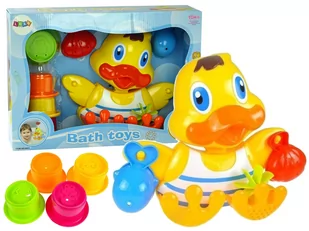 Lean Toys Zestaw do kąpieli kaczuszka i kubeczki - Zabawki do kąpieli - miniaturka - grafika 3