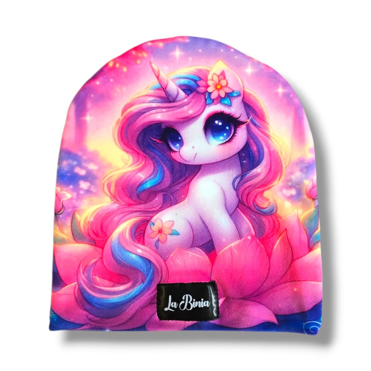 Czapka Welurowa Jednorożec Różowy
