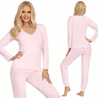 Piżamy damskie - Piżama damska z wiskozy DONNA Blanka różowa XXL 44 - miniaturka - grafika 1