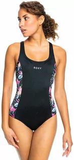 Stroje kąpielowe dla dziewczynek - Roxy ACTIVE BLOCKING ANTHRACITE FLORAL FLOW sport jednoczęściowe stroje kąpielowe damskie - M - grafika 1