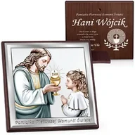 Pamiątka Pierwszej Komunii Świętej - Kwadratowy obrazek z nadrukiem dla dziewczynki na I Komunię Świętą - miniaturka - grafika 1