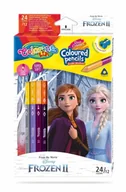 Długopisy - Kredki ołówkowe trójkątne Colorino Kids 24 kolorów 12 sztuk z temperówką Frozen - PATIO - miniaturka - grafika 1