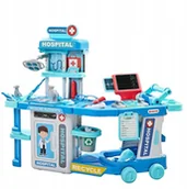 Zabawy w naśladowanie dorosłych - Zestaw Lekarski Szpital W Walizce 2w1 Światła Dźwięki Akcesoria - miniaturka - grafika 1