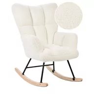 Fotele - Fotel bujany boucle biały OULU - miniaturka - grafika 1