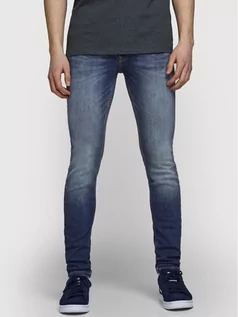 Spodnie męskie - Jack&Jones Jeansy Liam 12166854 Granatowy Skinny Fit - grafika 1