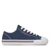 Buty dla chłopców - Trampki Tommy Hilfiger Low Cut Lace Up Sneaker T3X9-33324-0890 S Granatowy - miniaturka - grafika 1