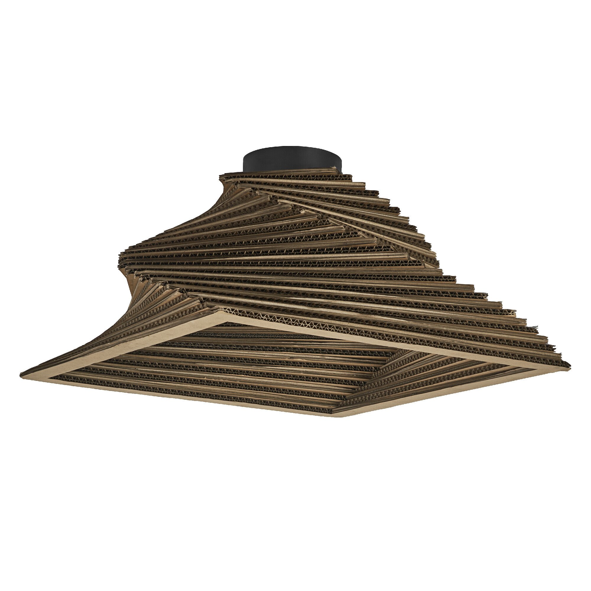 LEDVANCE Decor Cardboard Square Turn lampa sufitowa brązowa wykonana z tektury falistej, E27, średnica 400 mm, klosz wykonany z materiału pochodzącego z recyklingu, ekologiczna dzięki wymiennemu źródłu światła, łatwy montaż