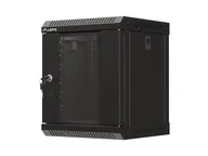 Szafy rack - Lanberg szafa rack wisząca 10'' 6U 300x300 czarna drzwi przeszklone flat pack - miniaturka - grafika 1