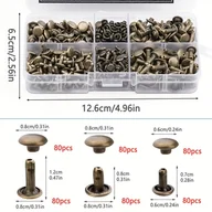 Rękodzieło - TEMU 240 zestawów kołków do skóry, kołki do skóry 3 rozmiary kołki do skóry z podwójnymi kołkami do DIY rzemiosła skórzanej, - miniaturka - grafika 1