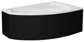 Wanny - Czarno biała wanna narożna z obudową 130 cm Prawa Rima Besco - miniaturka - grafika 1