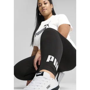 Legginsy damskie z logo No. 1 ESS PUMA Black - Spodnie sportowe damskie - miniaturka - grafika 1