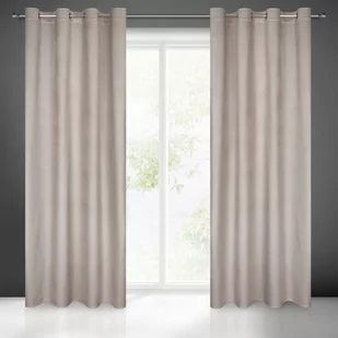 Euro Firany Zasłona Velvet Darcy 140 x 250 Przelotka Beżowy 1218092 - Zasłony - miniaturka - grafika 1
